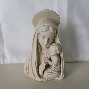 Vtg Madonna & Child Figurine Bust Rare Collectible Religious Figure 5.5" tall